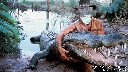 Шаблон для фотошоп – Данди-крокодил