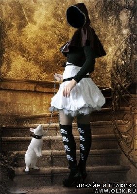 Шаблон для фотошопа - Девушка с кроликом