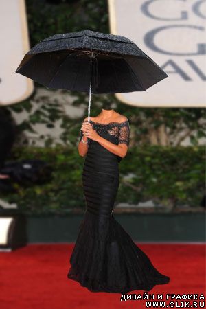 Шаблон для фотошоп – Дама с зонтом