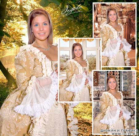 шаблон для фотомонтажа -   Княгиня. Европейское платье, вторая половина XIIIв