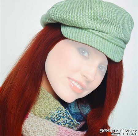 Шаблон для фотошоп – Девушка в кепочке