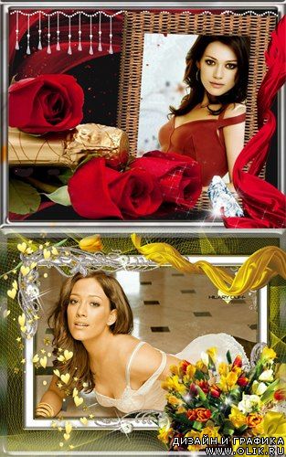 Две рамочки для оформления фото- Цветы