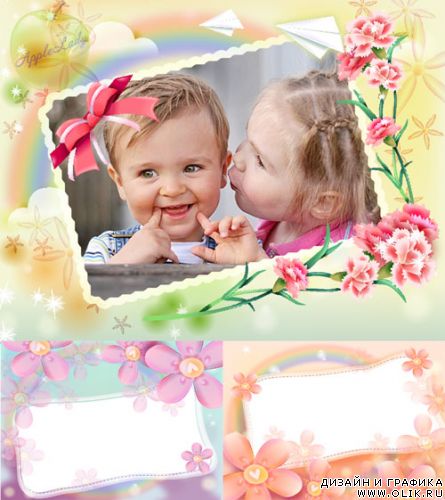 Детские рамочки - весна (PSD)