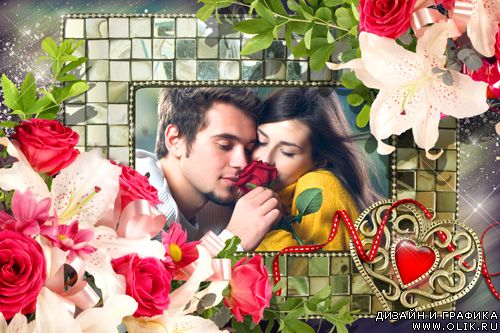 Романтическая рамка - Лилии