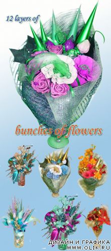 Bunches of flowers (psd)