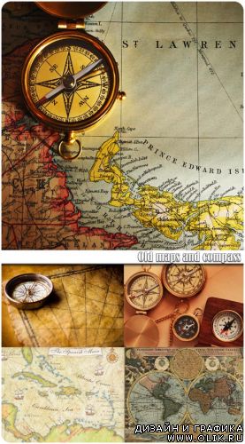 Old maps and compass