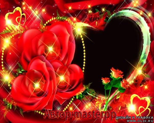 Футаж рамка анимация сердце с розами