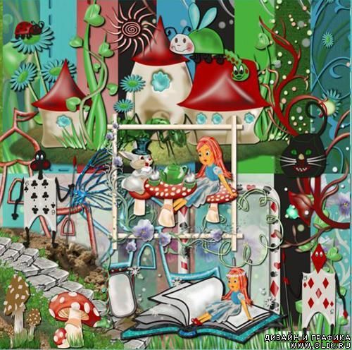 скрапбук-Алиса в Зазеркалье