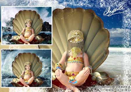 шаблон для фотомонтажа -   Дочь Посейдона