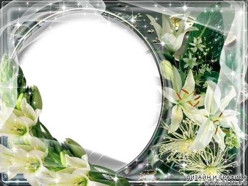 Рамка для фото – Нежные белые лилии