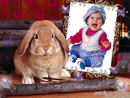Рамочка для фотошопа - Зайчонок