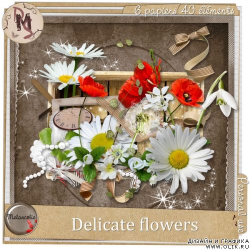 Скрап-набор - Delicate flowers