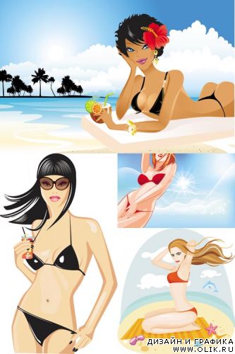 Beach Girls Vector 