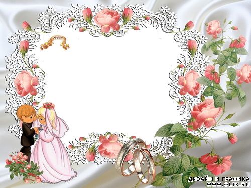 Рамка для свадебного фото " Свадебные розы "