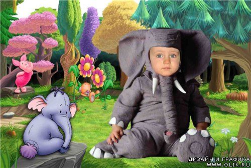Шаблон детский - Костюм слоненка!