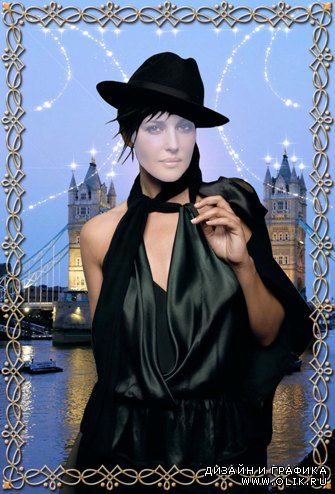 Шаблон PSD - Леди в чёрном