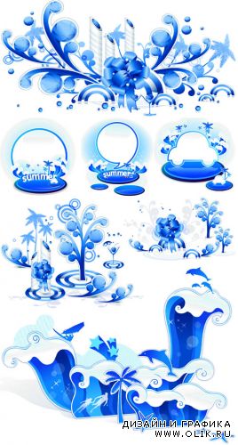 Blue waves vector 2
