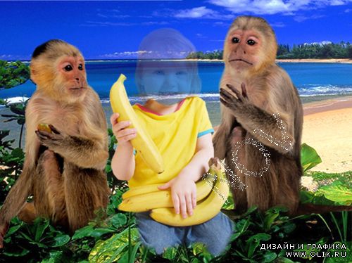 Шаблон для фотошоп -Дай бананчик