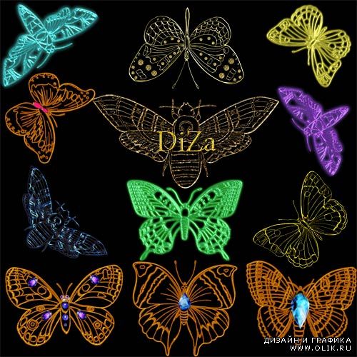 Клипарт Бабочки в png