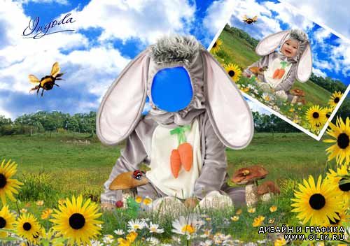 шаблон для фотомонтажа -  Зайчонок