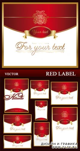 Red label - vector