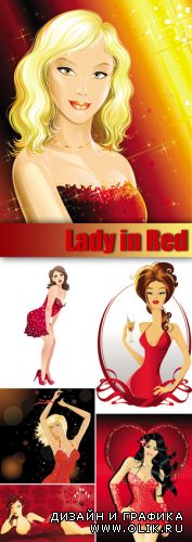 Lady in Red Vector