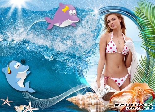 Рамка для фото - Дельфинчики