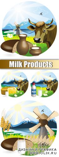 Milk Products Vector
