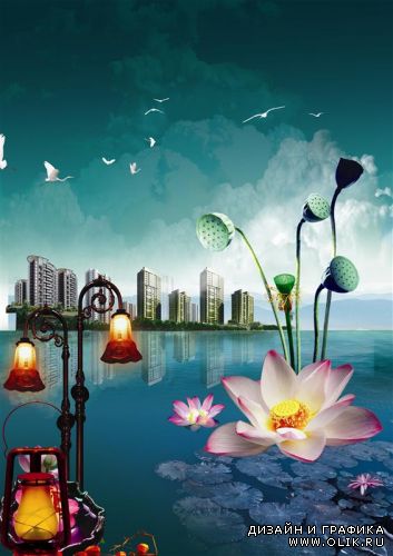 Вода и города (water & city) - PSD исходники