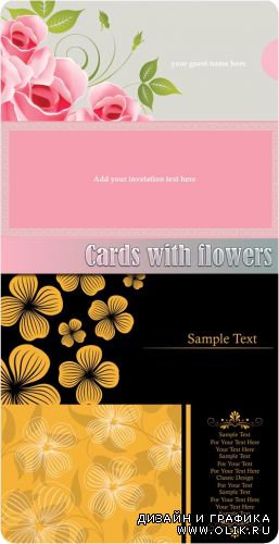 Cards with flowers