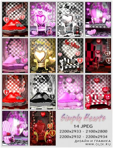 Фоны - backgrounds "Simply Hearts"