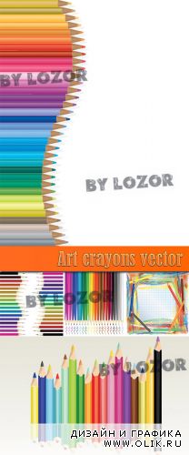 Art crayons vector