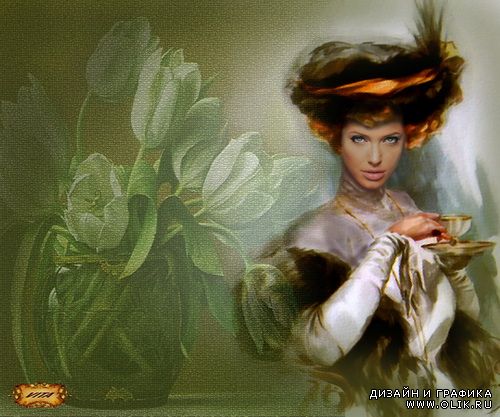 Шаблон " Акварельное ретро " 4