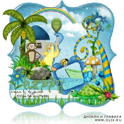 Скрап набор - Счастливые