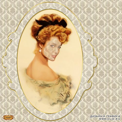 Шаблон " Акварельное ретро " 9