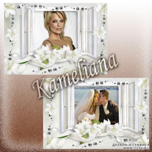 Свадебный сезон от Kameliana - рамка № 4 "Белые лилии"