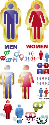 Man & Woman Signs Vector