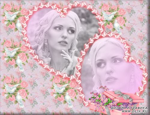 Рамка розовая