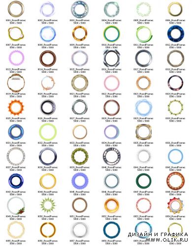 Digital Juice: Print Design Elements - Round Frames (в формате PSD)