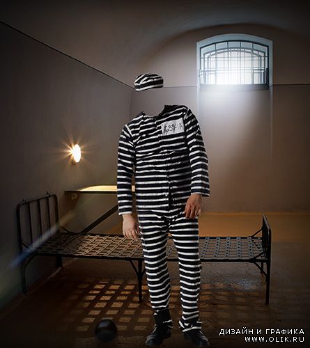 Мужской шаблон для фотошопа - Заключённый