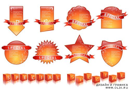 Red labels vector