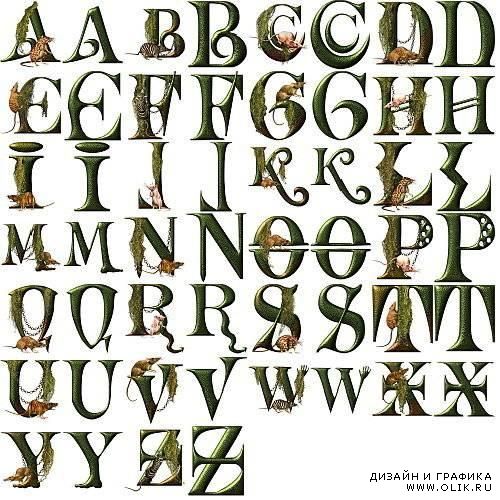 Декоративный алфавит для фотошопа - Macabre Rats abc