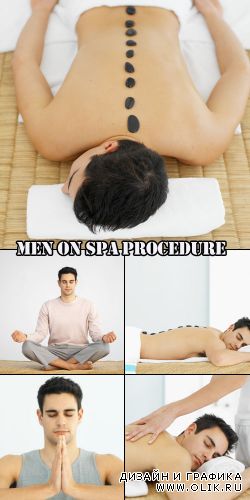Men on spa procedure clipart