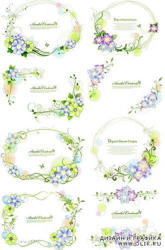 Flower vector frames