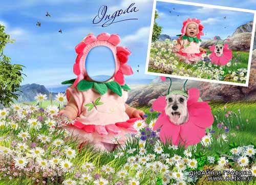 шаблон для фотомонтажа - Цветочки