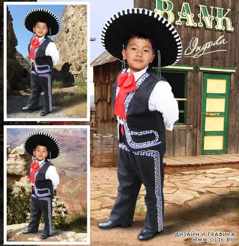 шаблон для фотомонтажа - Маленький мексиканец