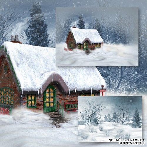 Снежные рождественские и новогодние фоны | Snowy Christmas Backgrounds by Jaguarwoman