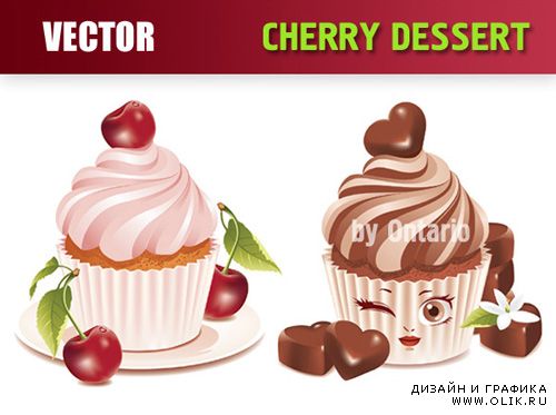 Vector Cherry Dessert