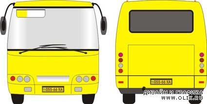 Автобус Богдан 092 в векторе (в натуральную величину)