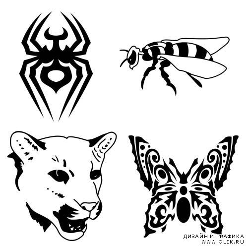 Татуировки в растровом формате: животные